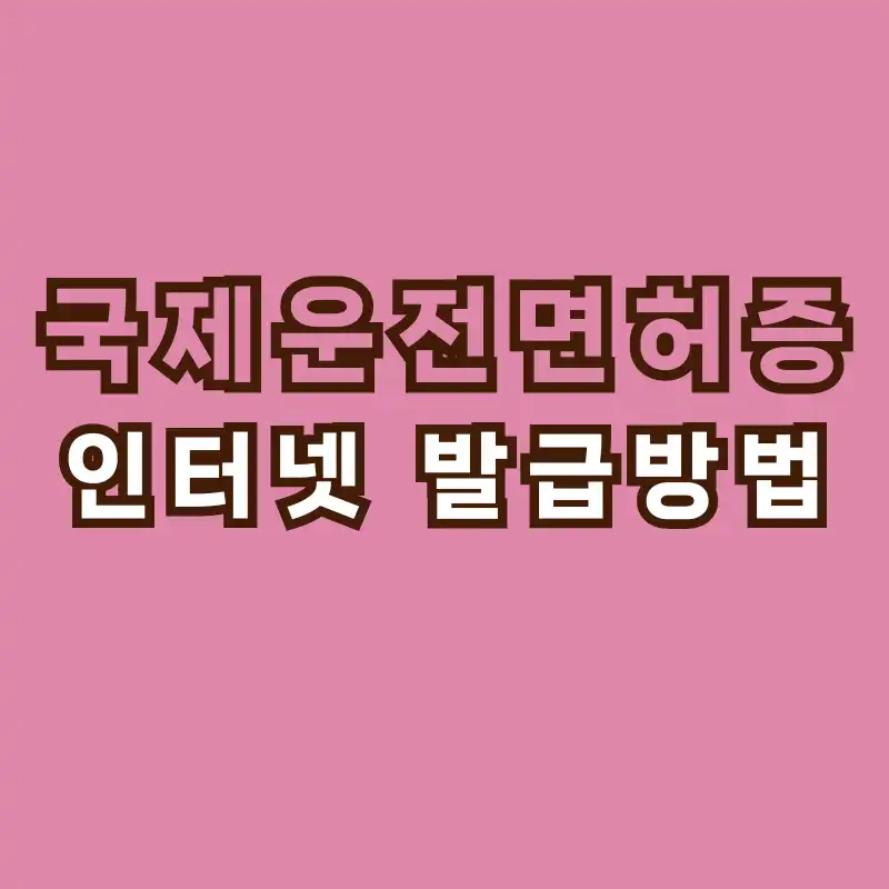 국제운전면허증 발급방법