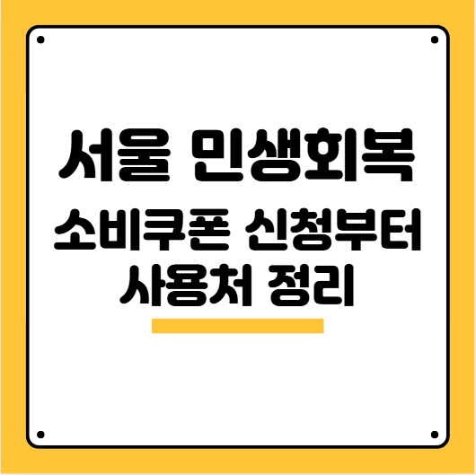 서울 민생회복 소비쿠폰