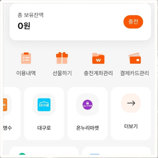 디지털 온누리 잔액확인