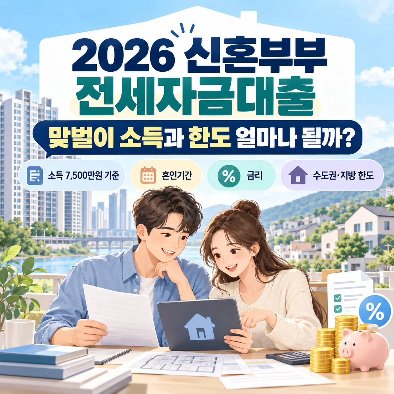 2026 신혼부부 전세자금대출 조건, 맞벌이 소득과 한도 얼마나 될까? 2 2026 신혼부부 전세자금대출 조건, 맞벌이 소득과 한도 얼마나 될까?
