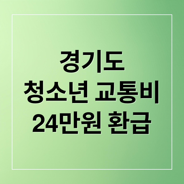경기도 청소년 교통비