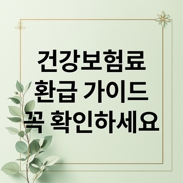 건강보험료 환급
