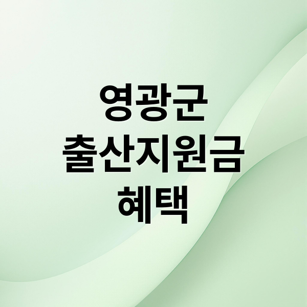 영광군 출산지원금