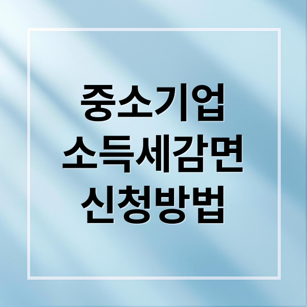 중소기업 소득세감면