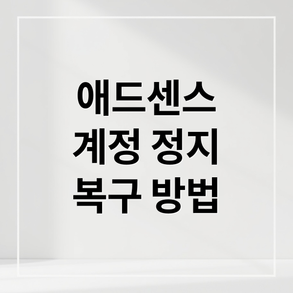 애드센스계정 정지