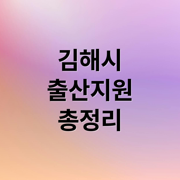 김해시 출산지원