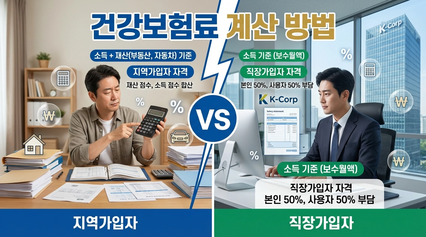 건강보험료 비교 직장 지역가입자